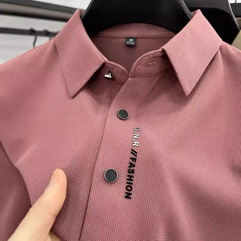 Ice Silk Printed Polo Shirt